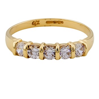 9ct gold Cubic Zirconia half eternity Ring size O